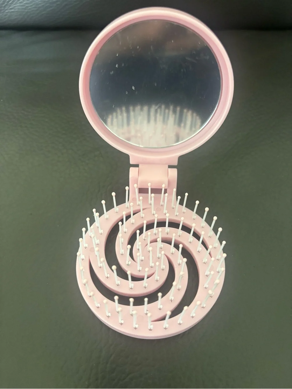 Hand Crafted Pink Compact Mirror Comb Combo